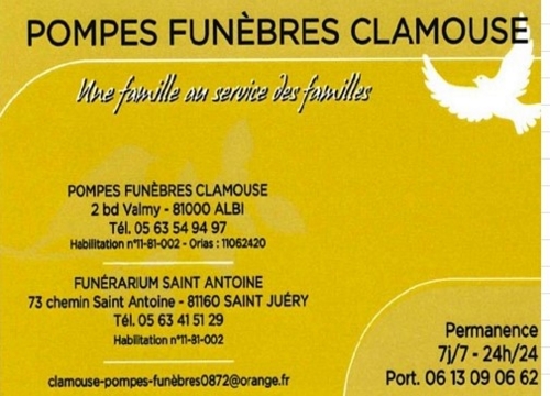 POMPES FUNEBRES CLAMOUSE