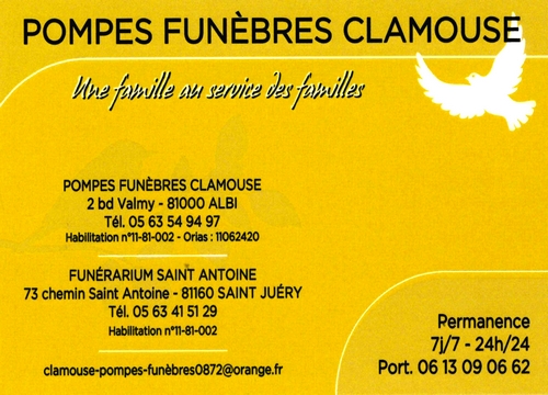 POMPES FUNEBRES CLAMOUSE